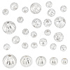   20Pcs 5 Style Fancy Cut Faceted Round 925 Sterling Silver Beads STER-PH0001-69-1