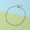 Heart Evil Eye 304 Stainless Steel Enamel Link Chains Bracelets & Necklaces Jewelry Sets SJEW-JS01153-10