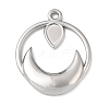 Moon 304 Stainless Steel Pendant Cabochon Setting STAS-P454-10P-1