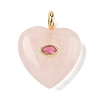 Natural Rose Quartz Pendants G-P585-03G-09-1
