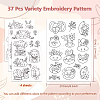 4 Sheets 11.6x8.2 Inch Stick and Stitch Embroidery Patterns DIY-WH0455-191-2