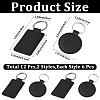 12Pcs 2 Styles Rectangle & Round Imitation Leather Pendant Keychains KEYC-CL0001-59-2