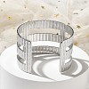 304 Stainless Steel Cuff Bnagles for Women BJEW-M045-01P-3