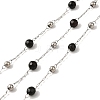 Natural Dyed & Heated Black Agate Round Beaded Chains CHS-B004-08P-1