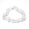 Synthetic Quartz Crystal Chips Beaded Stretch Bracelet for Women PW-WG72437-12-1