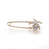 Golden Plated Alloy Brooches JEWB-WH0003-12G-1