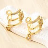 Brass Micro Pave Clear Cubic Zirconia Cuff Earrings EJEW-K309-07G-2