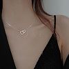 Fashionable and Versatile Alloy Love Heart Pendant Necklace for Daily Wear and Pairing UJ9732-2-1