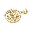 Brass Micro Pave Clear Cubic Zirconia Pendants KK-A273-26G-2