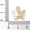 Brass Pave White Shell Butterfly European Dangle Charms KK-M308-13G-3