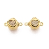 Brass Micro Pave Clear Cubic Zirconia Box Clasps KK-Q074-08G-1