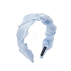 Pleated Cloth Hair Bands with Plastic Imitation Pearl Decor PW-WGE11E3-04-1