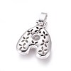 Platinum Plated Brass Micro Pave Cubic Zirconia Pendants ZIRC-L075-52A-P-2