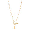 304 Stainless Steel Letter Pendant Necklaces NJEW-LP0001-52D-G-1