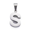 Non-Tarnish 304 Stainless Steel Letter Pendants LS-STAS-H127-S-P-1