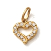 304 Stainless Steel Micro Pave Clear Cubic Zirconia Charms CU-CBA703A-04G-04-1