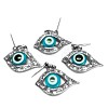 Trendy Platinum Alloy Dangling Lampwork Evil Eye Pendant Stud Earrings EJEW-F0010-03-3
