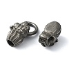 Tibetan Style 304 Stainless Steel Spring Gate Rings FIND-Z046-02AS-06-3