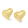 Rack Plating Heart Brass Stud Earrrings EJEW-L097-12G-2