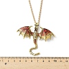 Alloy Enamel Dragon Pendant Necklaces NJEW-V005-01AG-01-3