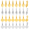 120Pcs 4 Styles Tibetan Style Alloy Glue-on Flat Pad Bails FIND-HY0004-74-1