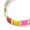 Rectangle Glass Seed Beads Stretch Bracelets BJEW-JB05297-4