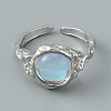 Resin Half Round Open Cuff Ring RJEW-TAC0007-02B-P-1