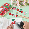 38Pcs 2 Sets 2 Styles Strawberry & Cherry Polyester Embroidered Cloth Patch PATC-WR0001-32-3
