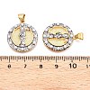 Brass Micro Pave Cubic Zirconia with ABS Imitation Pearl Pendants KK-T070-20G-3