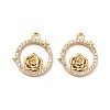 Brass Micro Pave Cubic Zirconia Charms KK-M233-39G-2