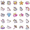 50Pcs Cartoon Unicorn Paper Sticker STIC-C012-03-5