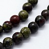 Natural Bloodstone Beads Strands G-I199-21-6mm-3