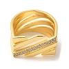 Brass Micro Pave Clear Cubic Zirconia Finger Rings RJEW-U008-30G-2