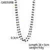 304 Stainless Steel & Glass Rondelle Beads Double Layered Necklaces for Women STAS-OY015-50G-2