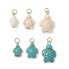 6Pcs 2 Colors Dyed Synthetic Turquoise Pendants PALLOY-JF05173-01-1