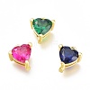 Brass Micro Pave Cubic Zirconia Charms ZIRC-H102-15-2