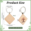 1 Bag Wood Keychains KEYC-PH0002-30-2