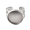 304 Stainless Steel Cuff Ring Components STAS-V012-01D-P-2