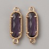 Golden Plated Brass Pave Glass Connector Charms FIND-WH0110-728G-08-1