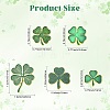 20Pcs 5 Styles Saint Patrick's Day Clover Alloy Enamel Lapel Pin Back Brooches for Backpack Clothes JEWB-CJ0003-65-2