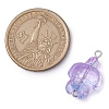 Transparent Glass Turtle Connector Charms PALLOY-JF02828-2