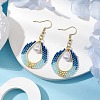 Teardrop ABS Plastic Imitation Pearl & Glass Seed Beads Dangle Earrings EJEW-MZ00164-2