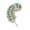 Leaf Alloy Pave Acrylic Rhinestone Brooch JEWB-C029-17C-1