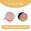 8Pcs 4 Colors 304 Stainless Steel Vortex Cuff Earrings EJEW-HS0001-14-2