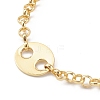 Brass Rolo Chain & Coffee Bean Chain Anklets AJEW-AN00412-2