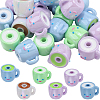24Pcs 6 Colors Opaque Acrylic Beads SACR-SP0001-27-1