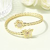 Brass Micro Pave Cubic Zirconia Cuff Bangles for Women BJEW-F526-06G-2