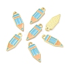 Study Supplies Theme Alloy Enamel Pendants ENAM-WH0061-20D-02-2