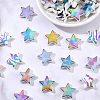 50Pcs Rainbow Iridescent Printed Opaque Acrylic Beads OACR-SP0002-13B-7