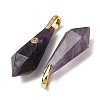 Natural Amethyst Beaded European Dangle Charms GG-CBA9389-03J-3